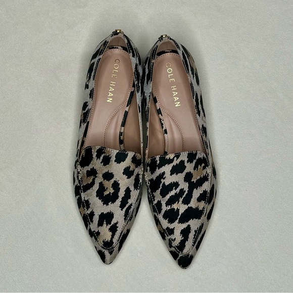 Cole Haan pointed toe flat.  Pale toned leopards print. Size 6. - Picture 3 of 3